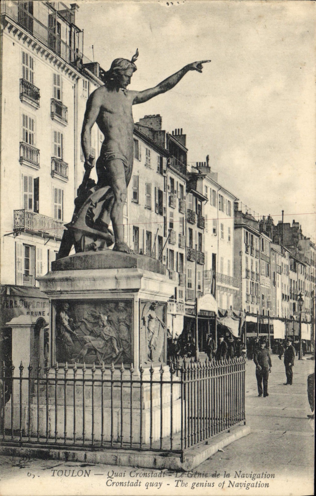 CPA Toulon Quai Cronstadt le Genie de la Navigation 