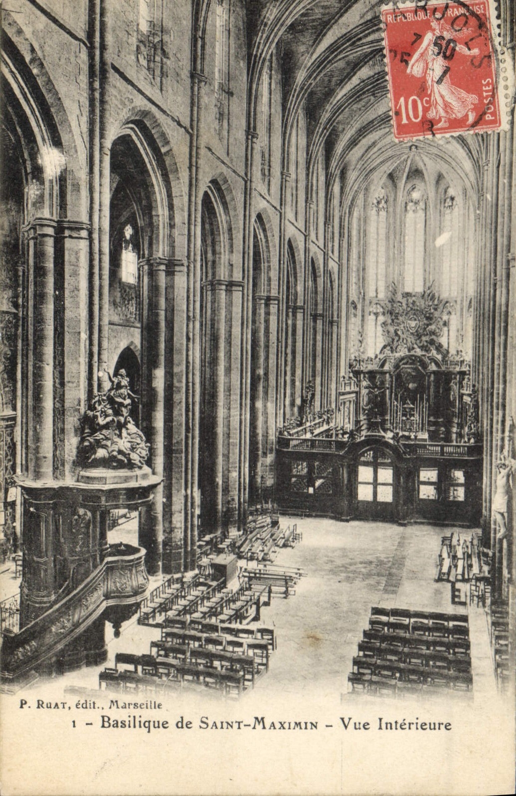 CPA Basilique de Saint Maximin vue interieure
