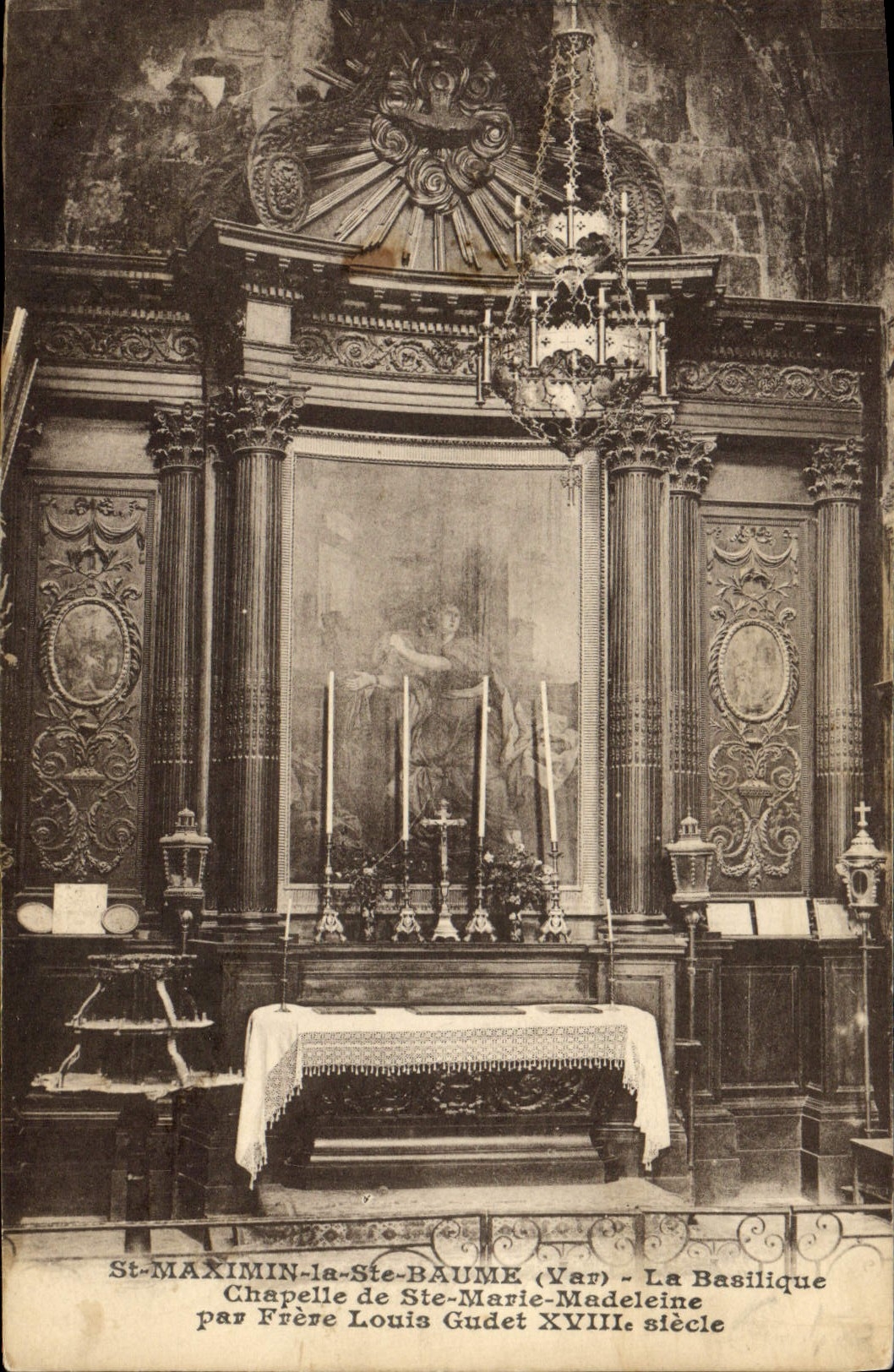 CPA St Maximin la Ste Baume Var la Basilique Chapelle de Ste Marie madeleine par frere Louis Gudet X