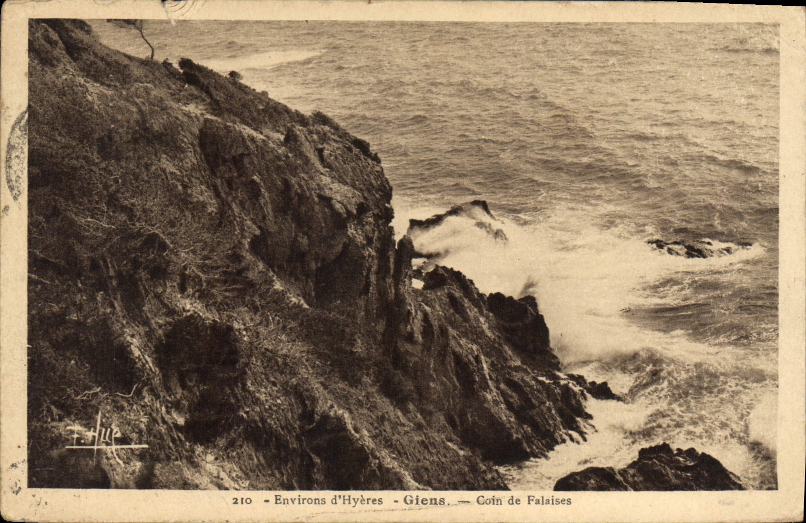 CPA Environs d'Hyeres Giens Coin de Falaises