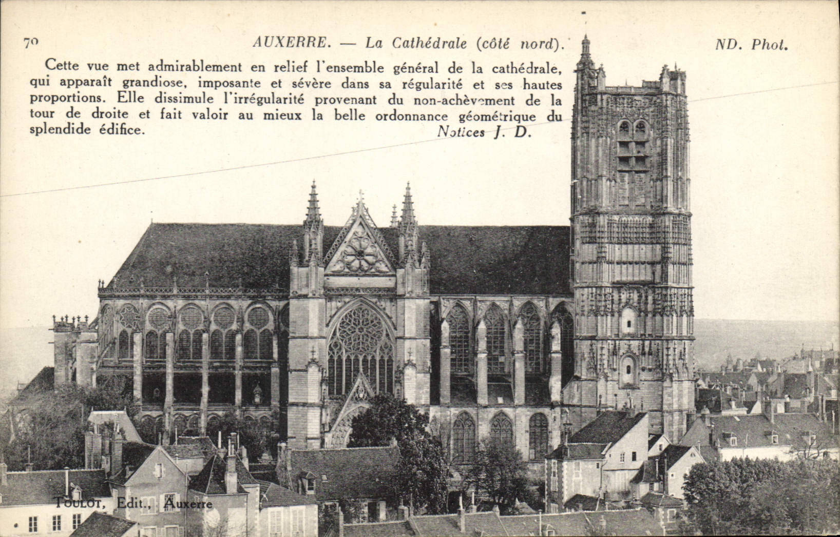 CPA Auxerre La Cathedrale cote nord 
