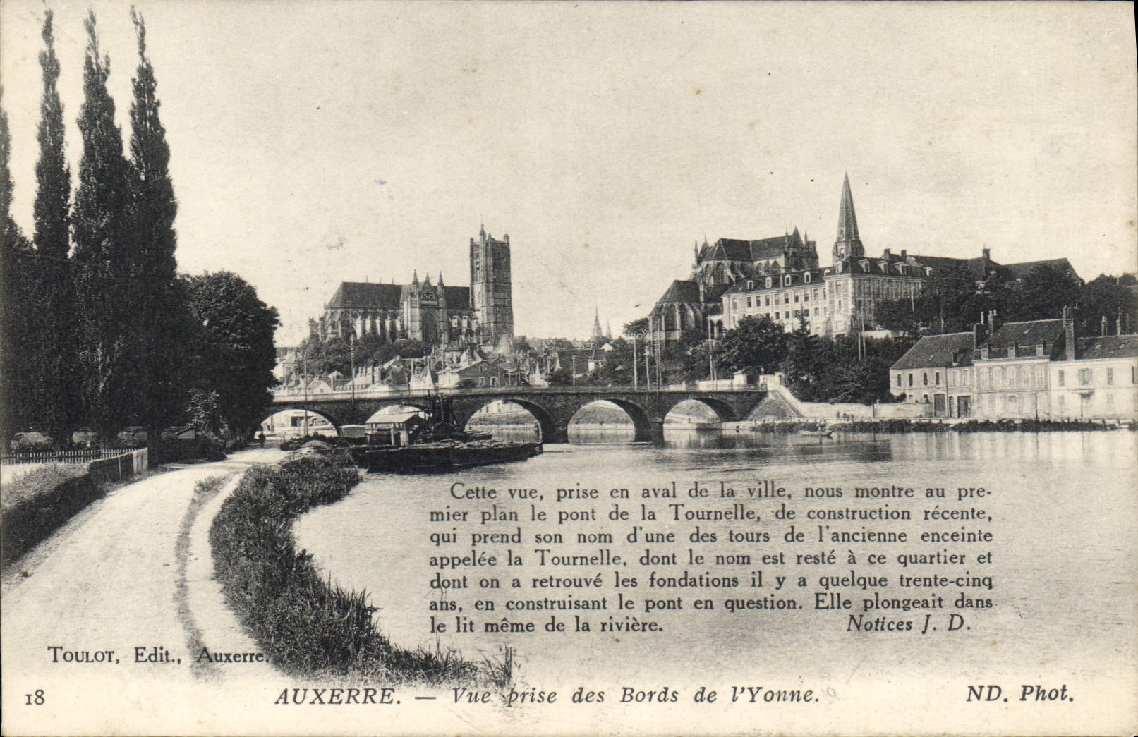 CPA Auxerre vue prise des Bords de l'Yonne