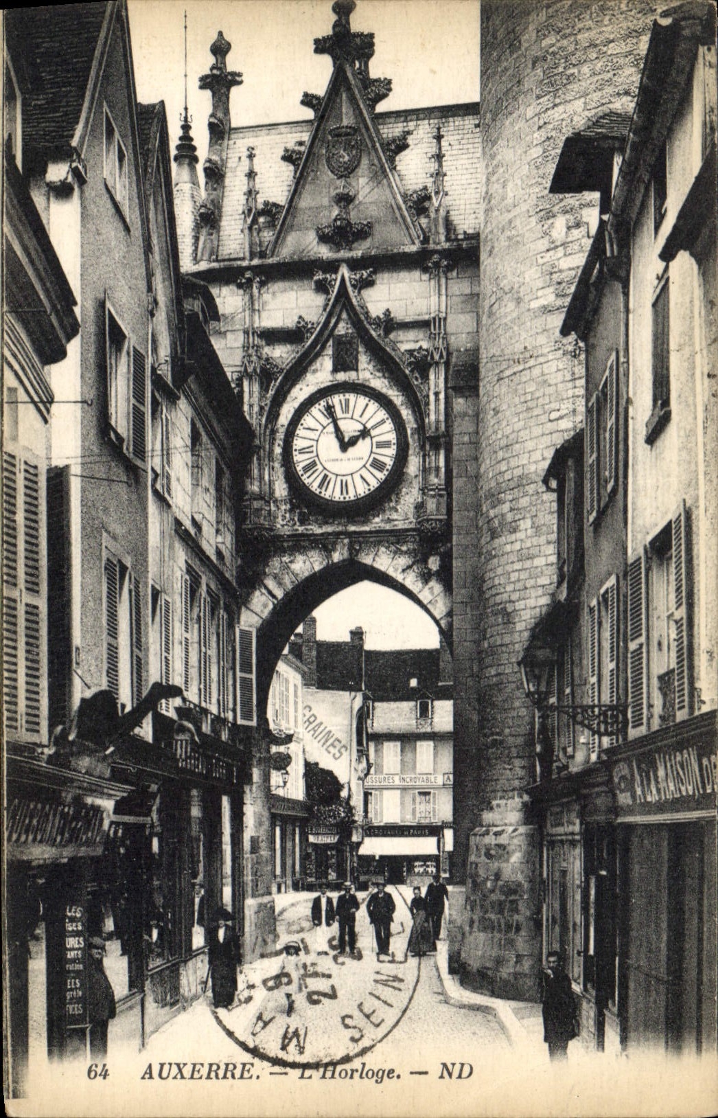 CPA Auxerre l'Horloge 