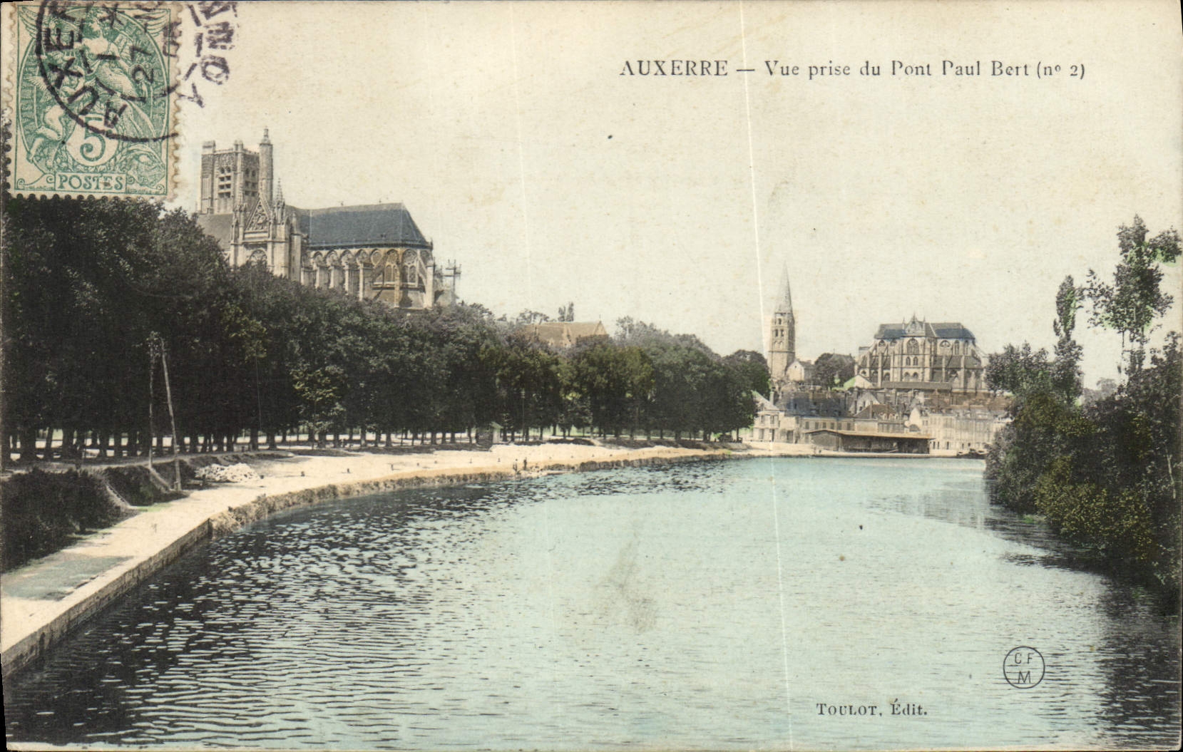 CPA Auxerre vue prise du Pont Paul Bert