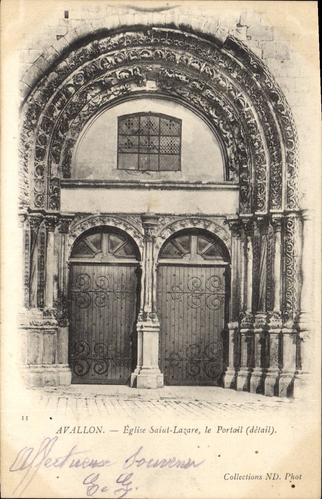 CPA Avallon Eglise Saint Lazare le Portail detail 
