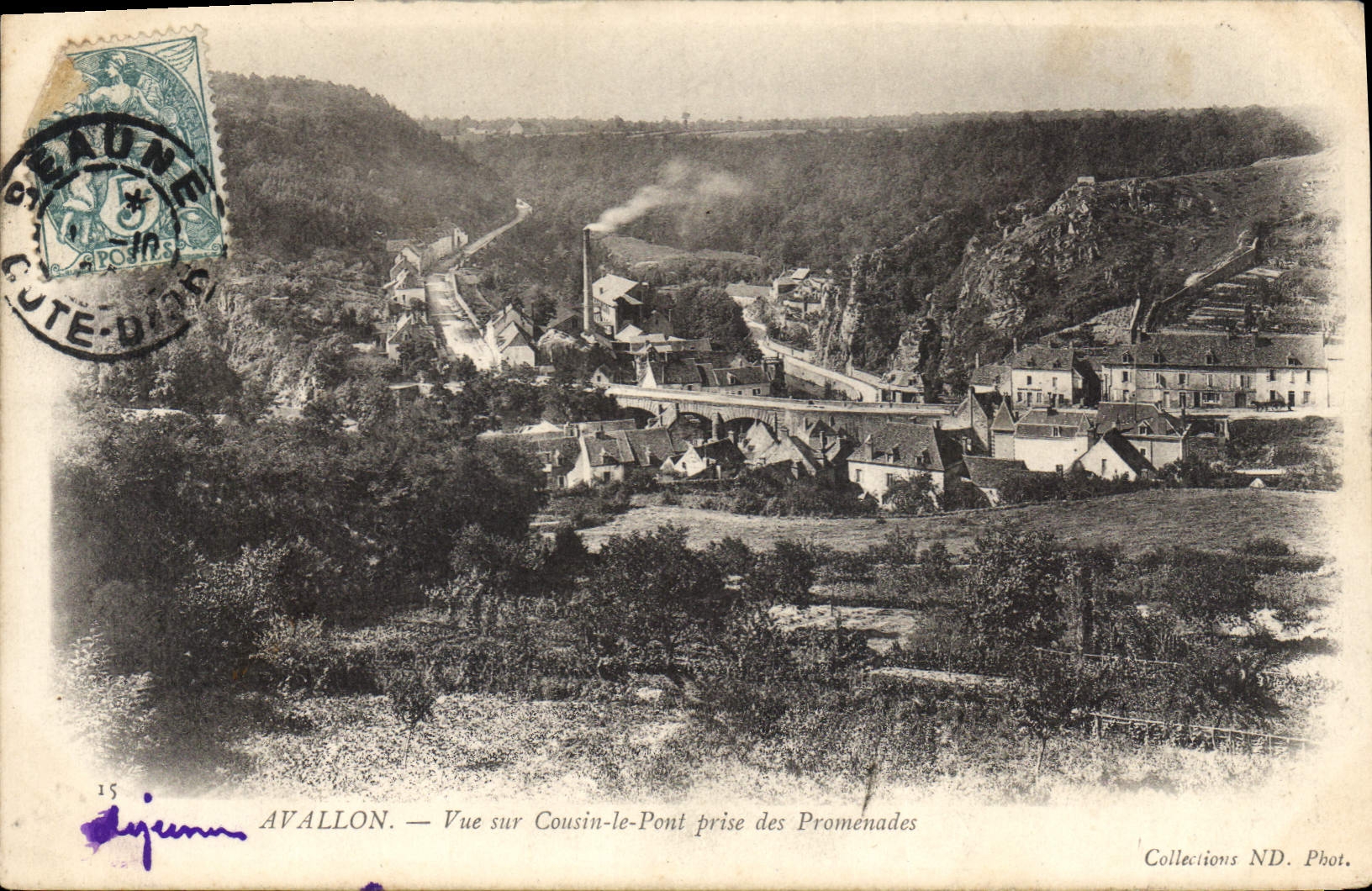 CPA Avallon Vue sur Cousin le Pont prise des Promenades 