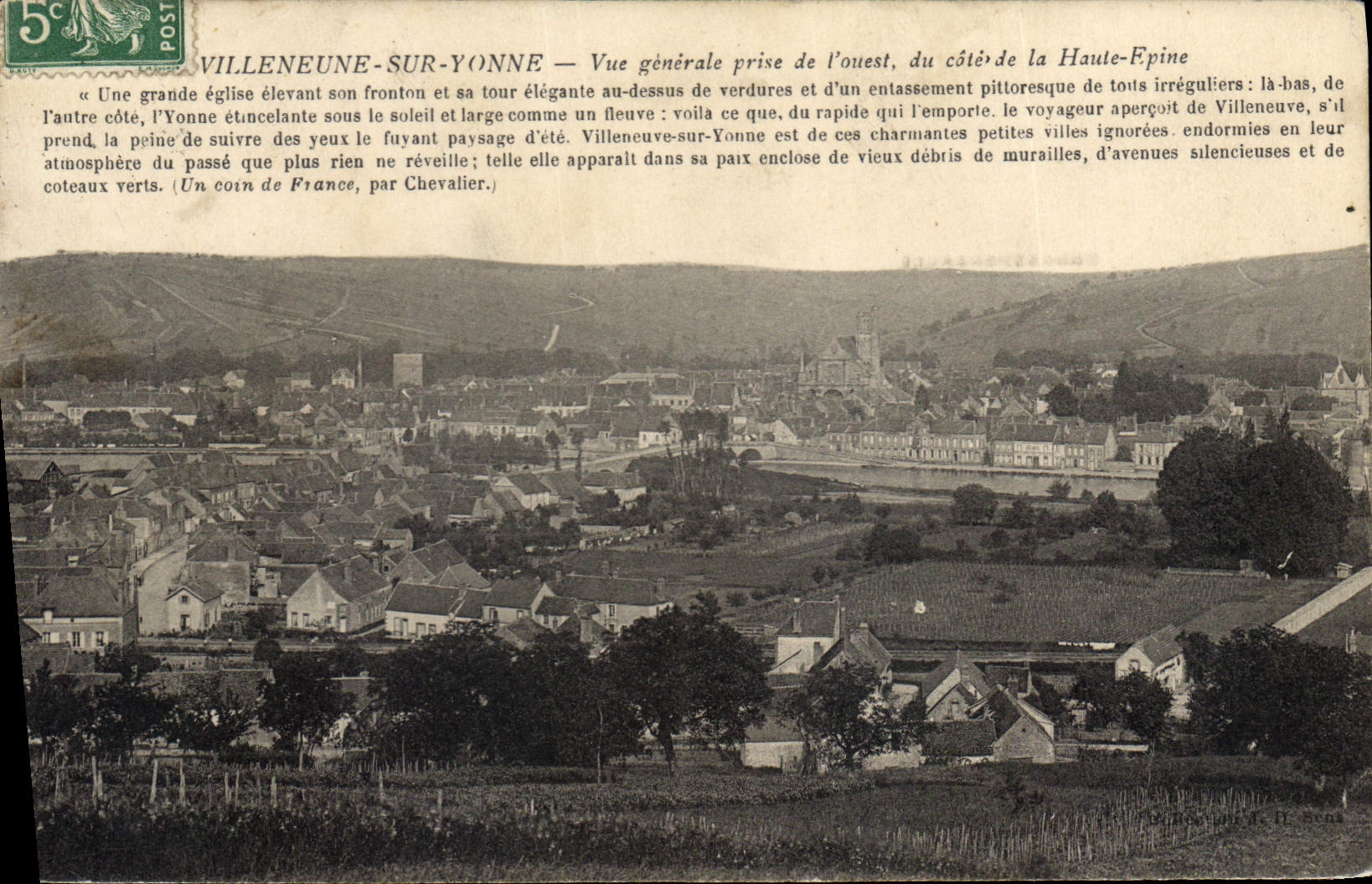 CPA Villeneuve sur Yonne Vue generale prise de l'ouest du cote de la Haute Epine