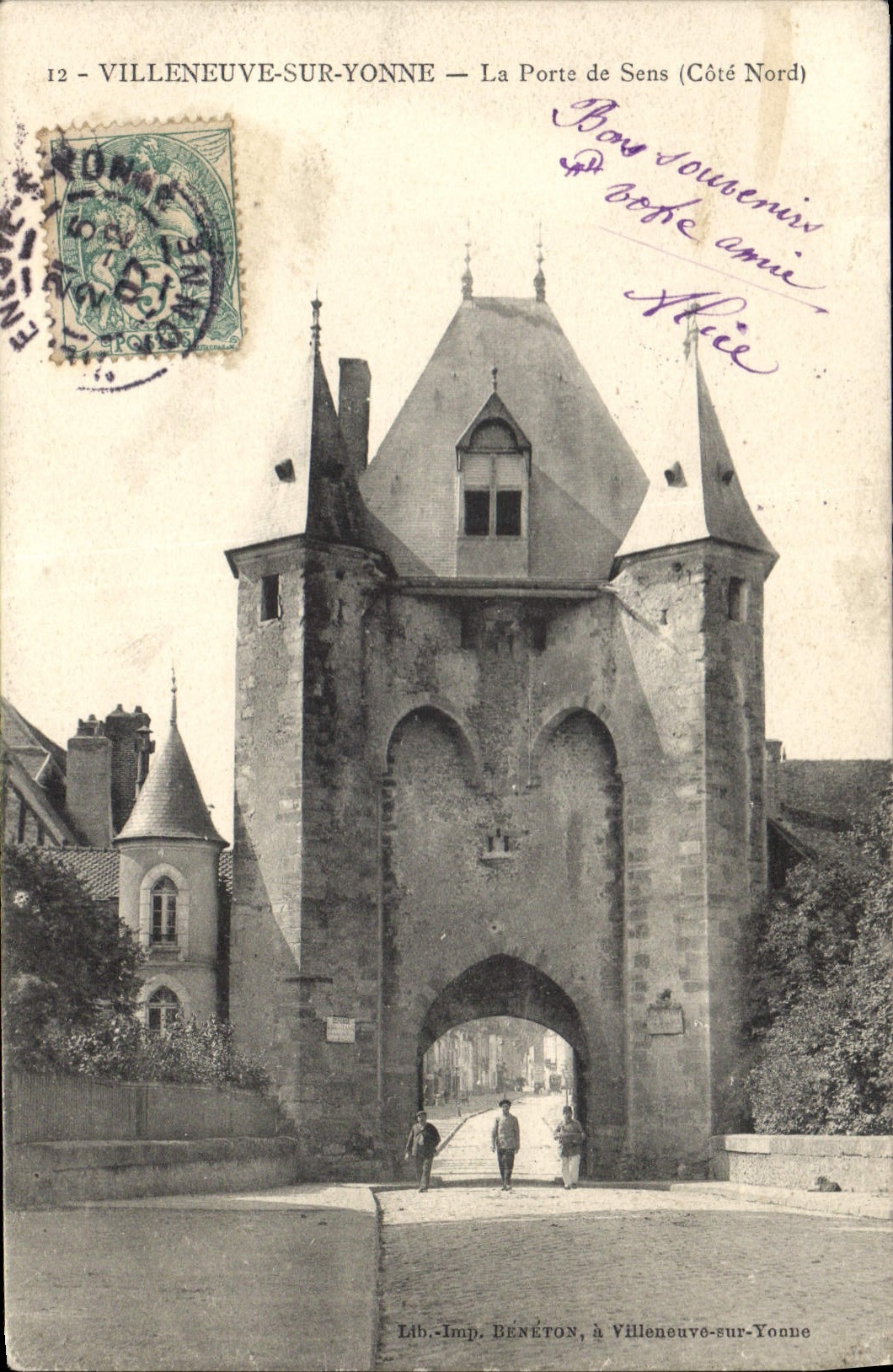 CPA Villeneuve sur Yonne La Porte de Sens Cote Nord 