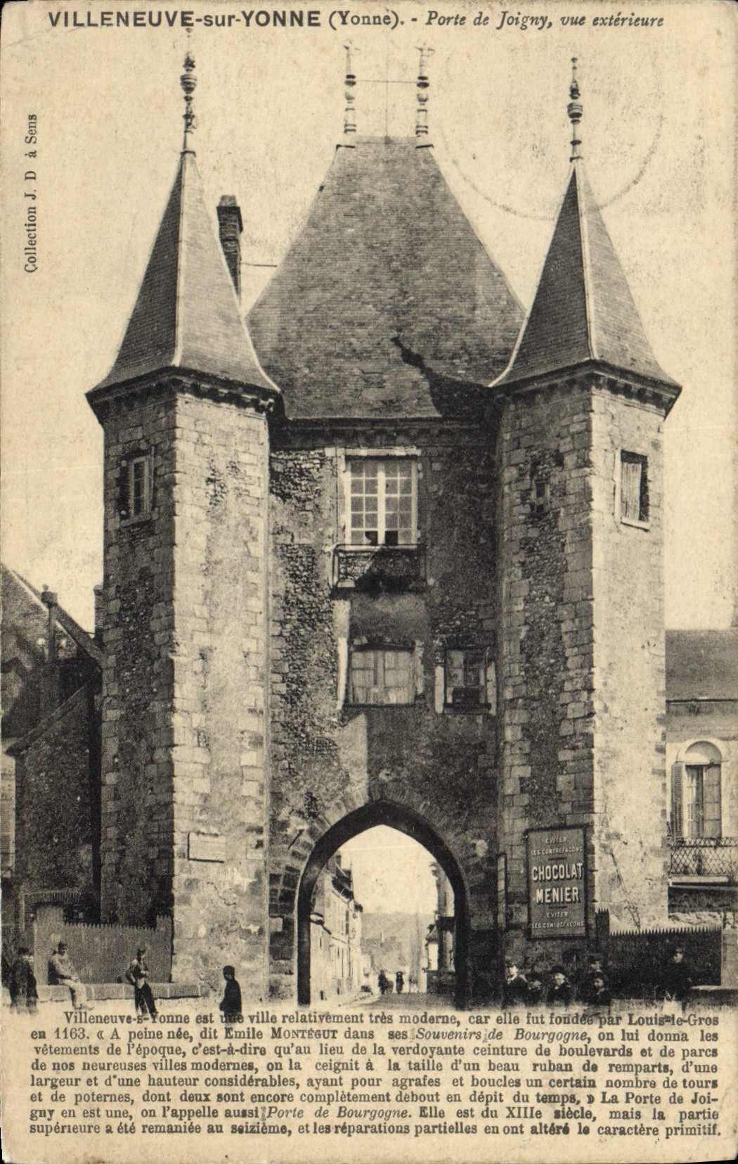 CPA Villeneuve sur Yonne Yonne Porte de Joigny vue exterieure