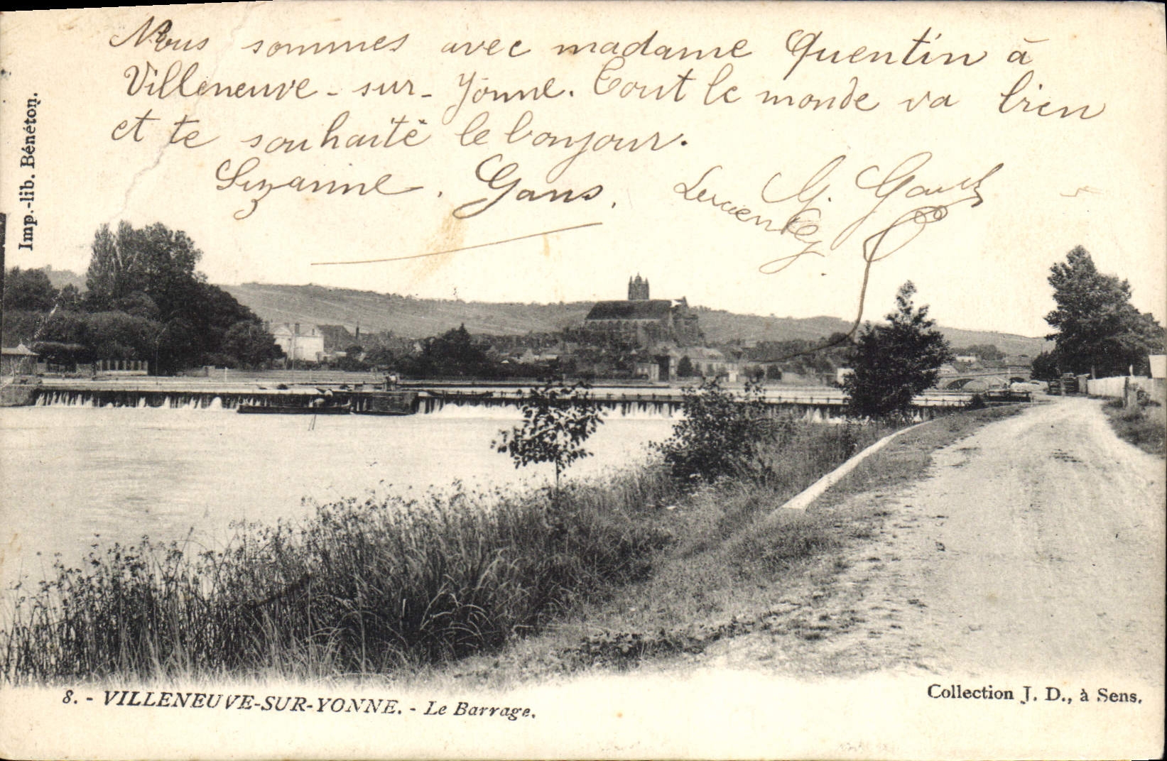 CPA Villeneuve sur Yonne Le Barrage