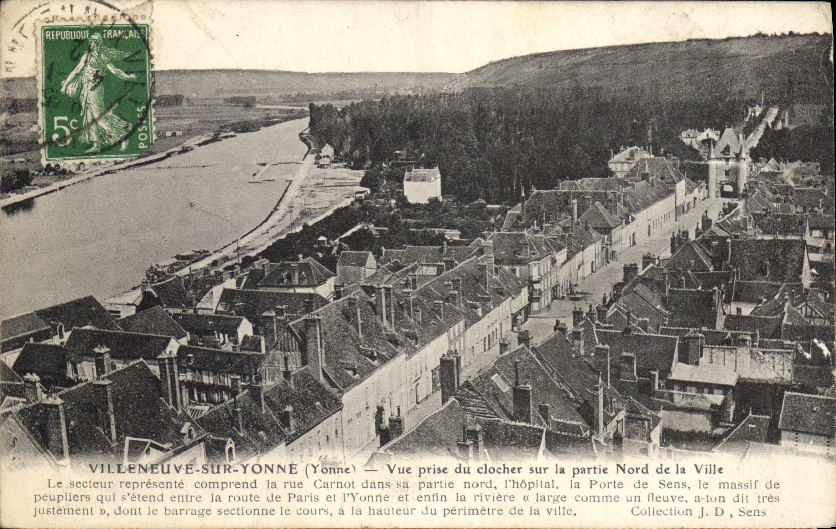 CPA Villeneuve sur Yonne Yonne Vue prise du Clocher sur la partie Nord de la Ville 