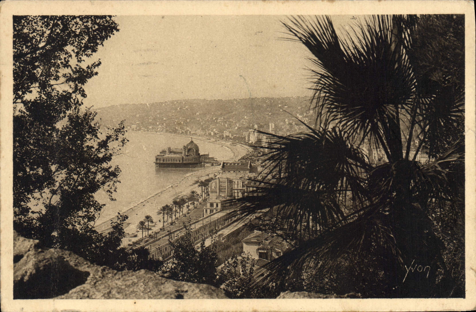 CPA La Douce France Cote d'azur Nice Vue panoramique prise de la Cascade du Chateau 