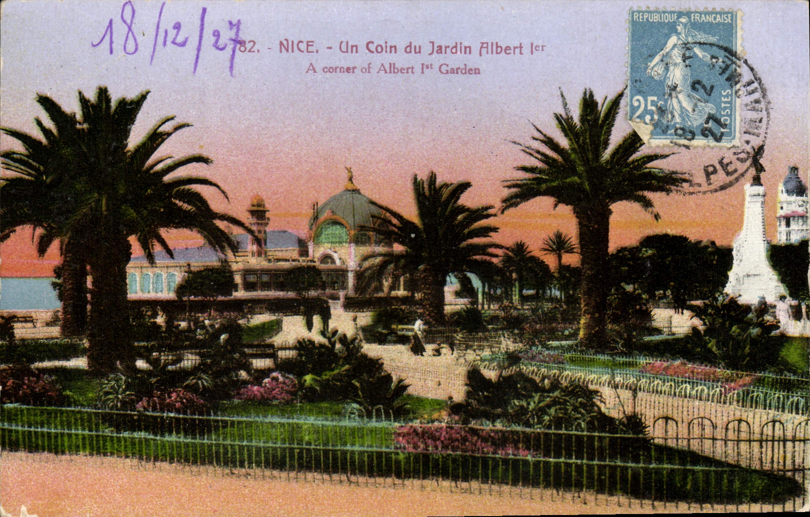 CPA Nice Un coin du jardin Albert 1er
