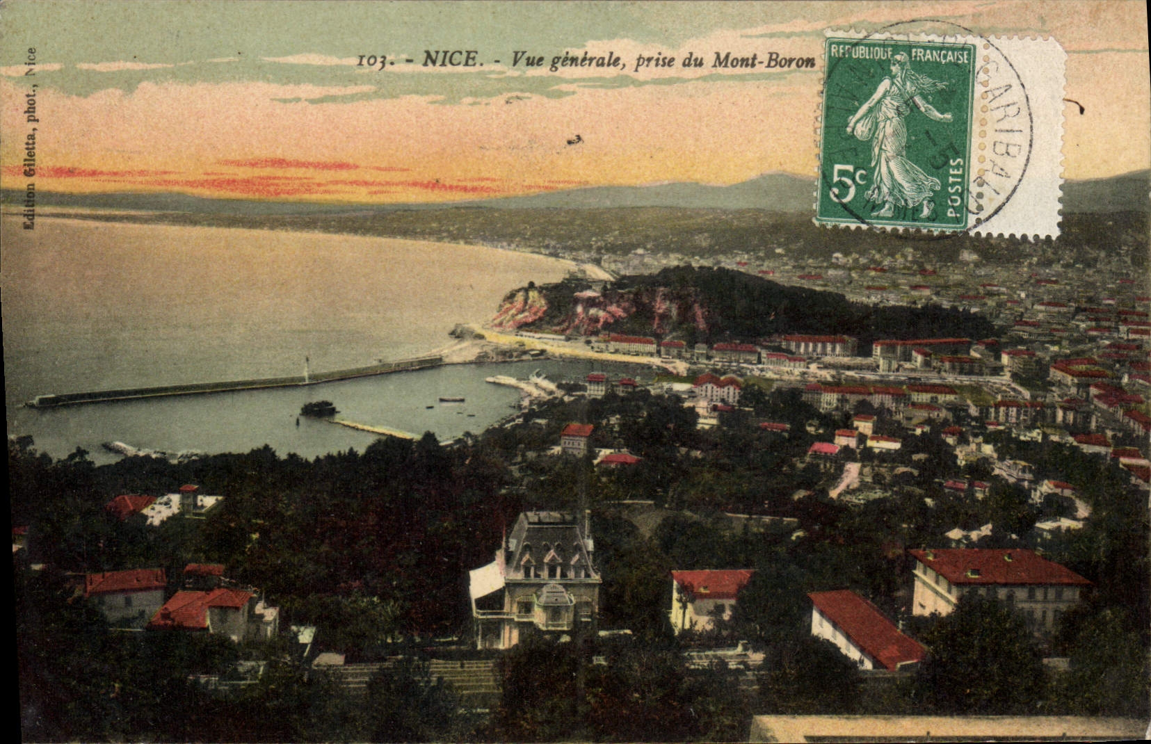 CPA Nice Vue generale prise du Mont Boron