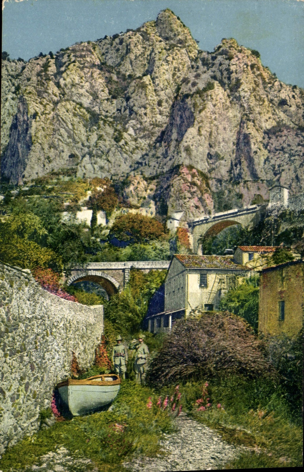 CPA Menton La Frontiere Franco Italienne 