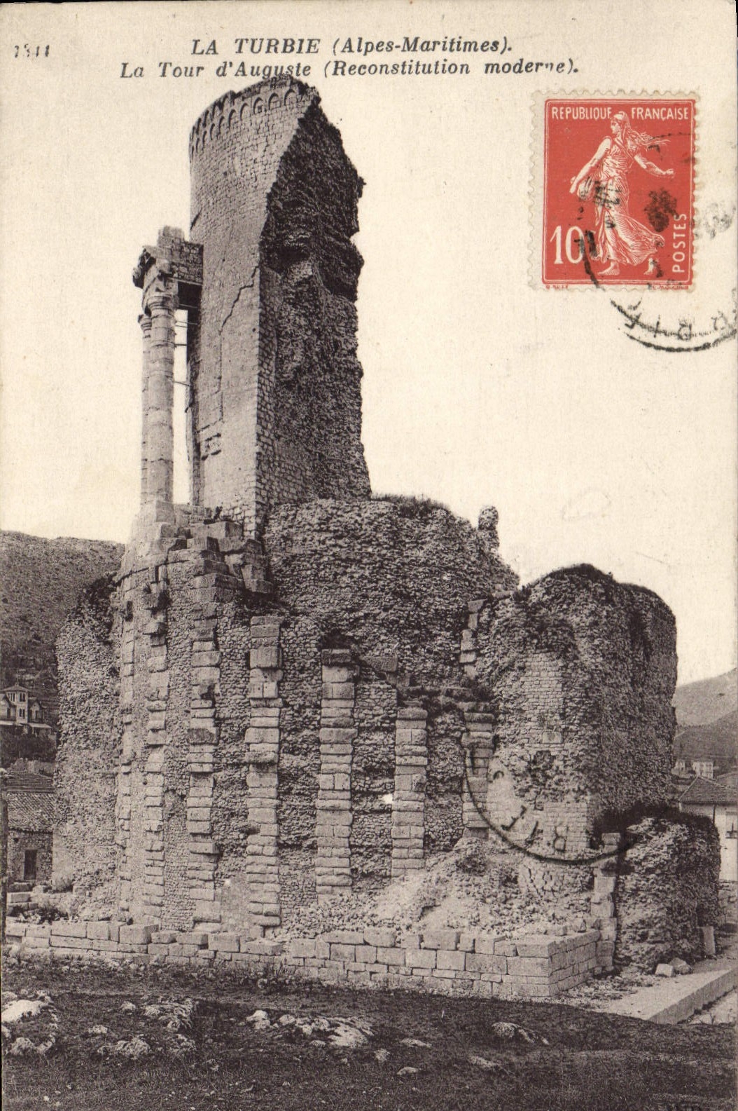 CPA La Turbie Alpes Maritimes La Tour d'Auguste Reconstitution moderne