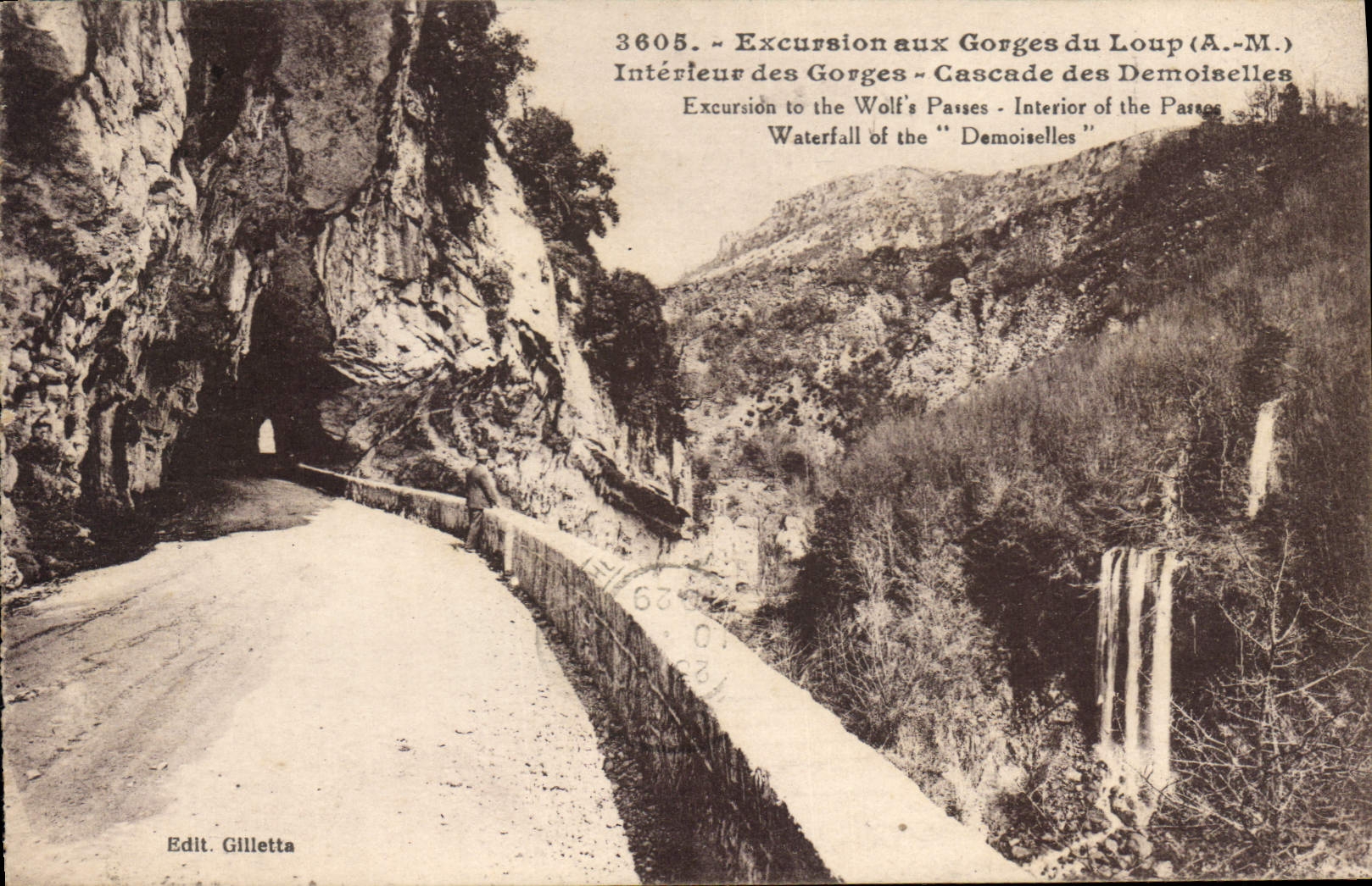 CPA Excursion aux Gorges du Loup A M Interieure des Gorges Cascade des Demoiselles 