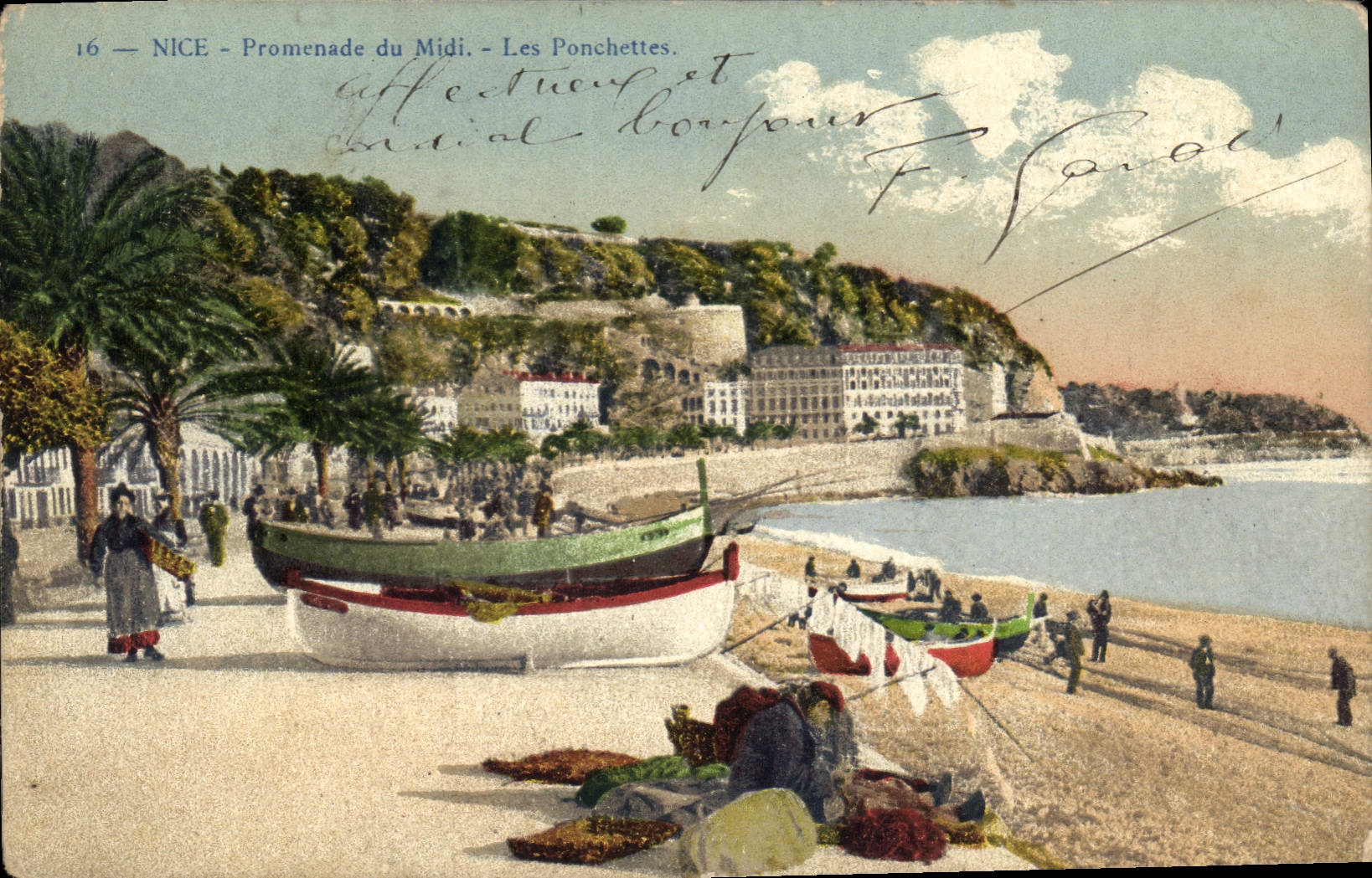 CPA Nice Promenade du Midi Les Ponchettes Bateaux