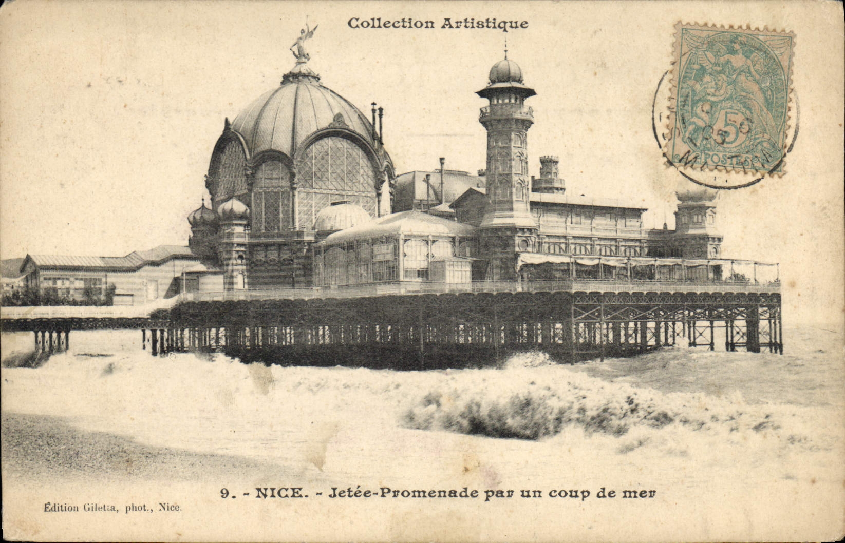 CPA Collestion Artistique Nice Jetee promenade par un coup de mer 