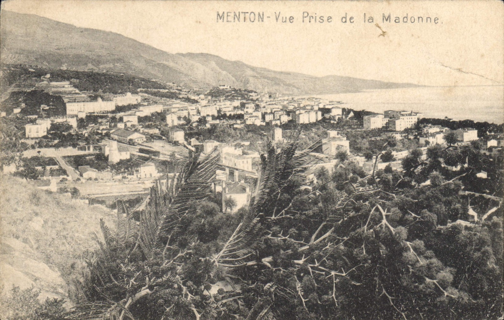 CPA Menton Vue Prise de la Madonne 