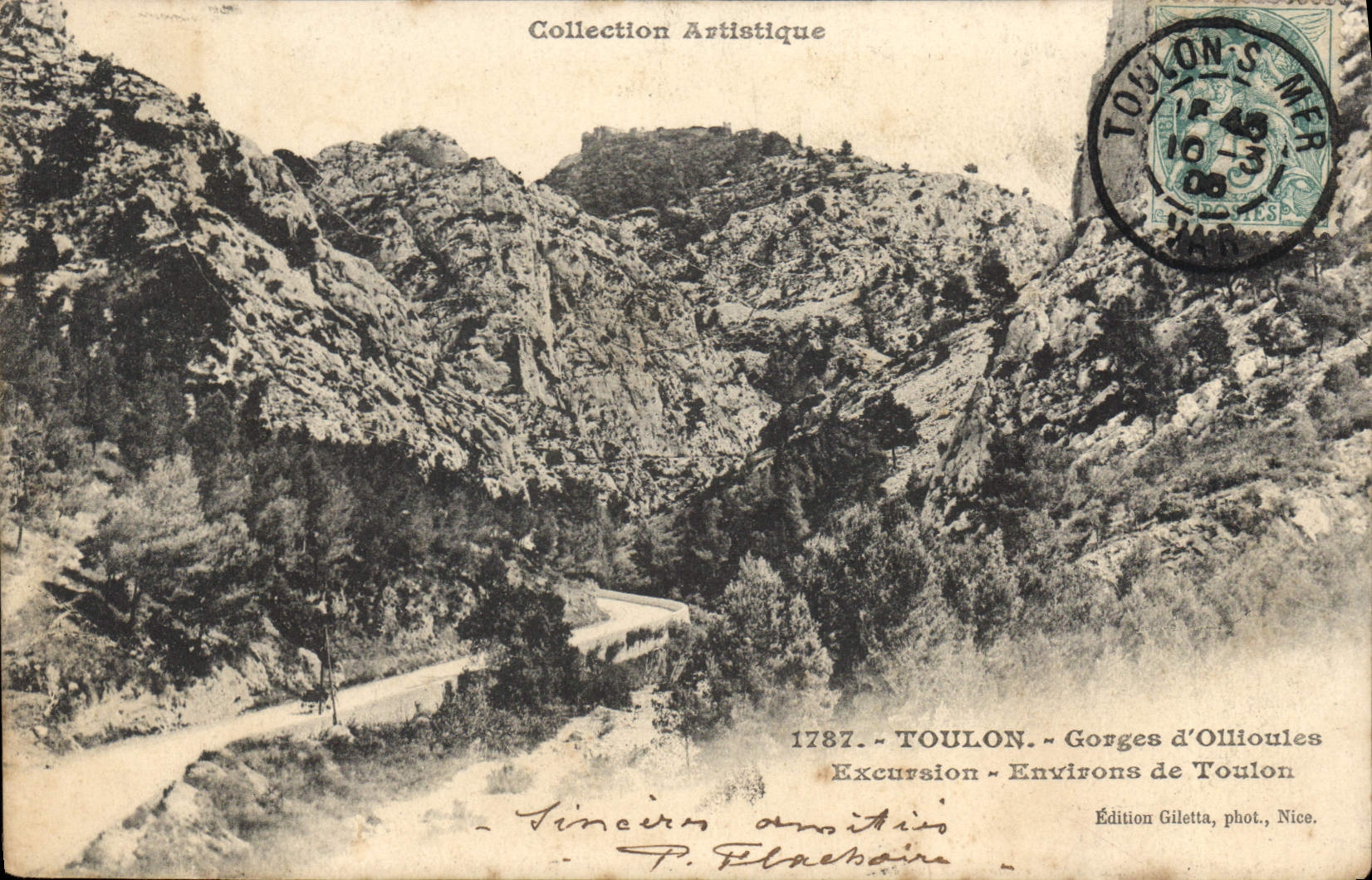 CPA Collection Artistique Toulon Gorges d'Ollioules Excursion Environs de Toulon 
