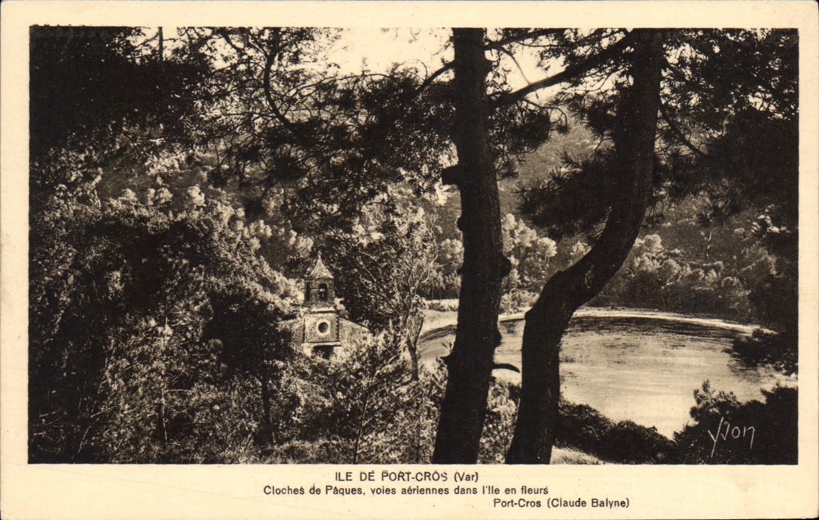 CPA Ile de Port Cros Var Cloches de Paques voies aeriennes dans l'Ile en fleurs Port Cros Claude Bal