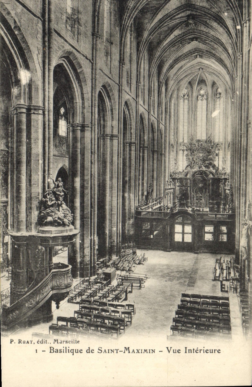 CPA Basilique de Saint Maximin Vue Interieure 