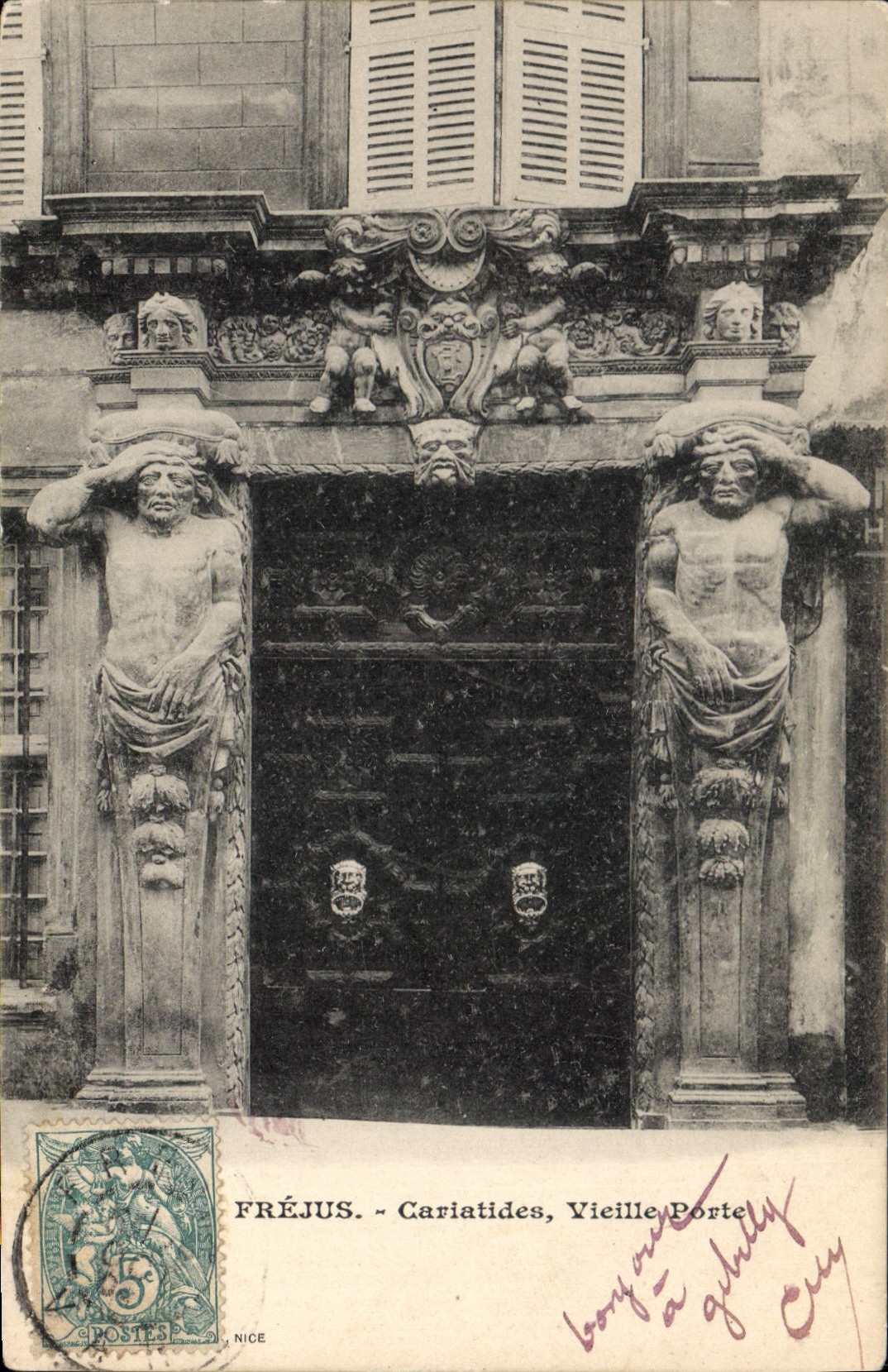 CPA Frejus Cariatides Vieille Porte 
