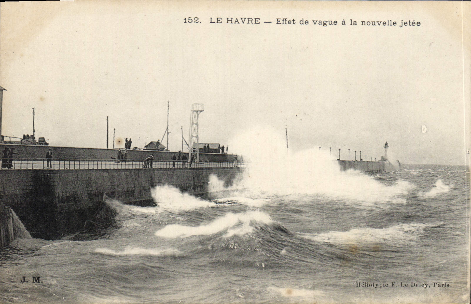 CPA Le Havre Effet de vague a la nouvelle jetee 
