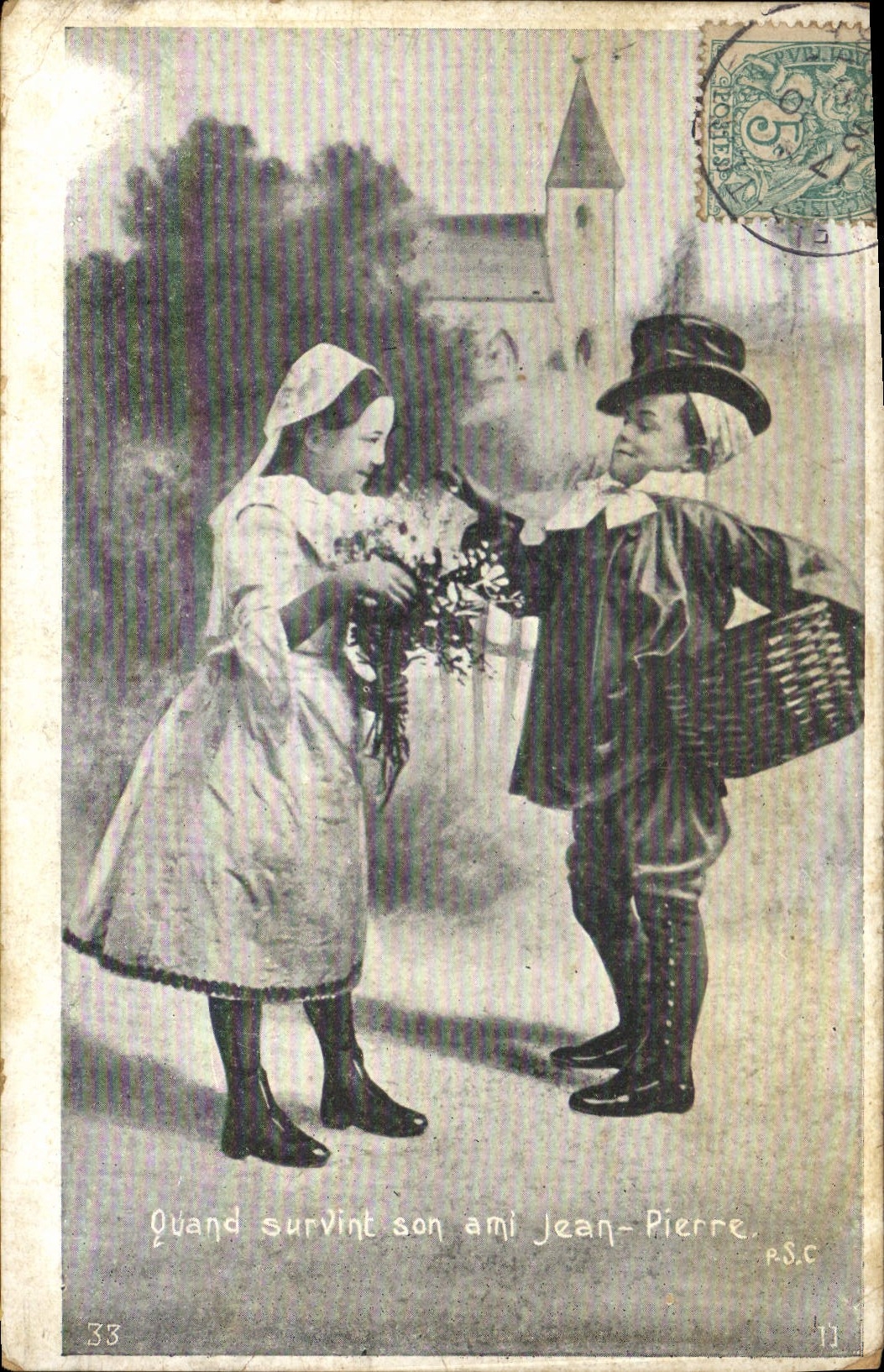 CPA Quand survint son ami Jean Pierre