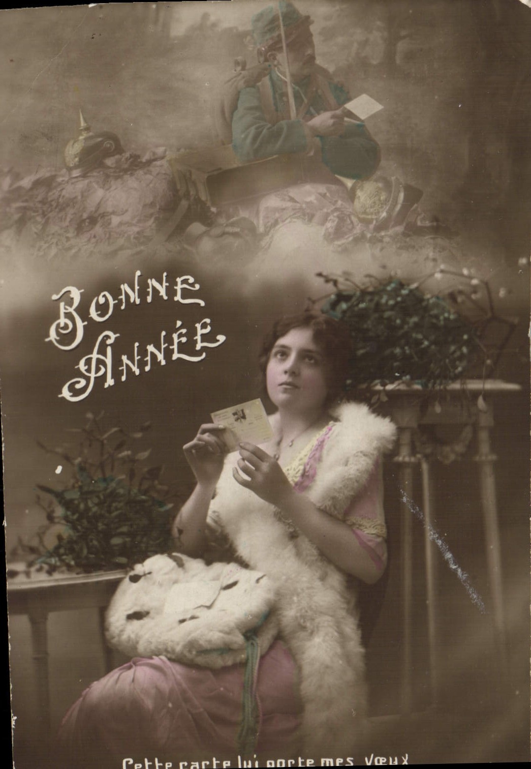CPA Bonne Annee Femme