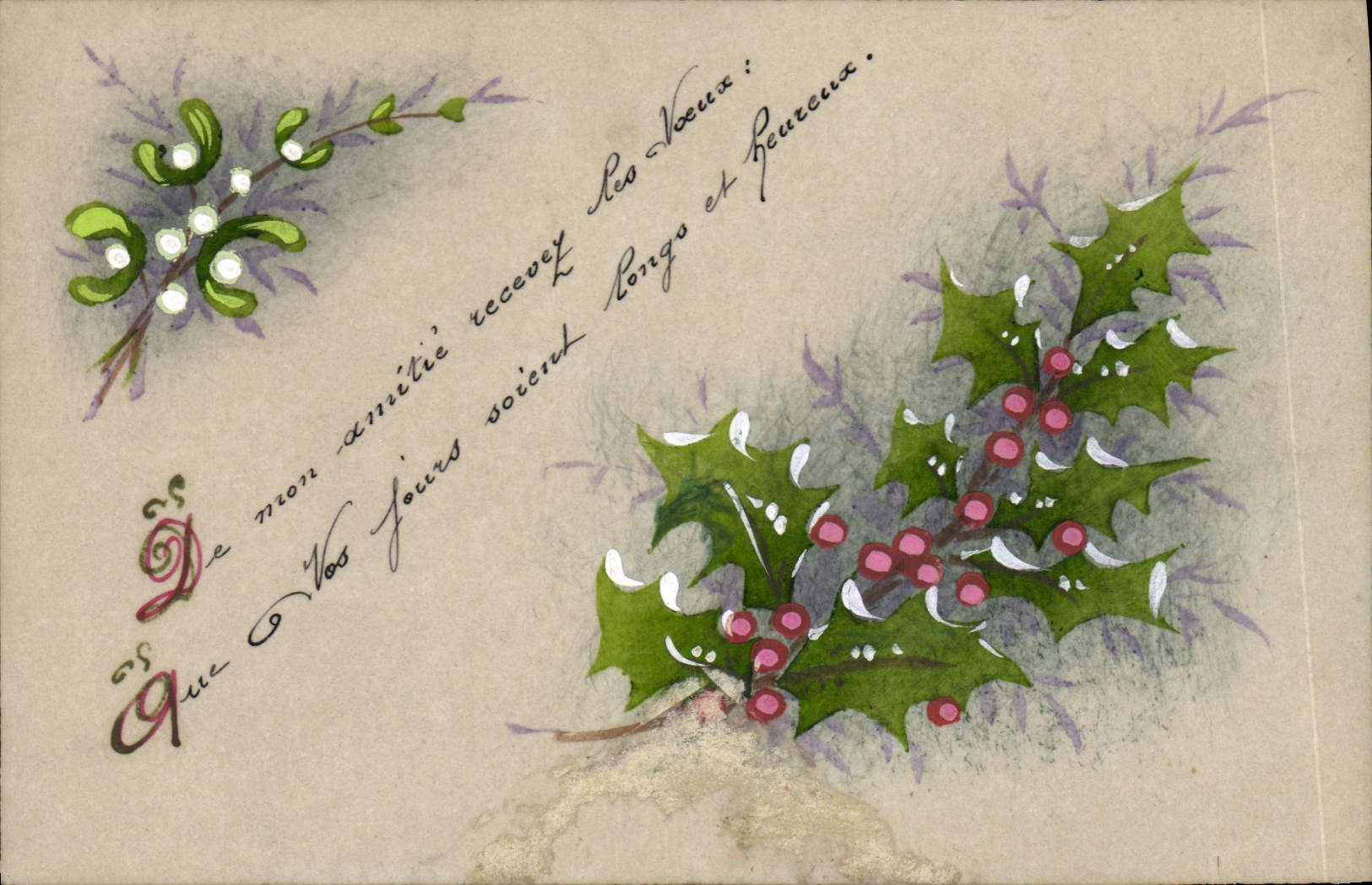 CPA Fantaisie Fleurs (dessin a la main)