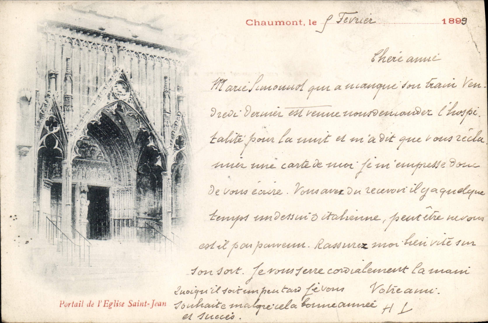 CPA Chaumont Portail de l'Eglise Saint Jean Carte 1899