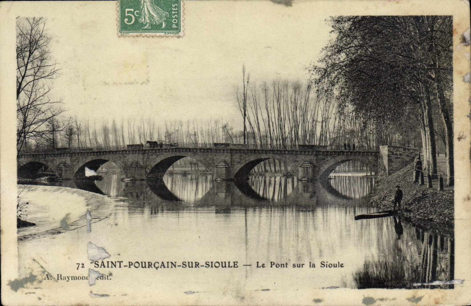 CPA Saint Pourcain sur Sioule Le Pont sur la Sioule 
