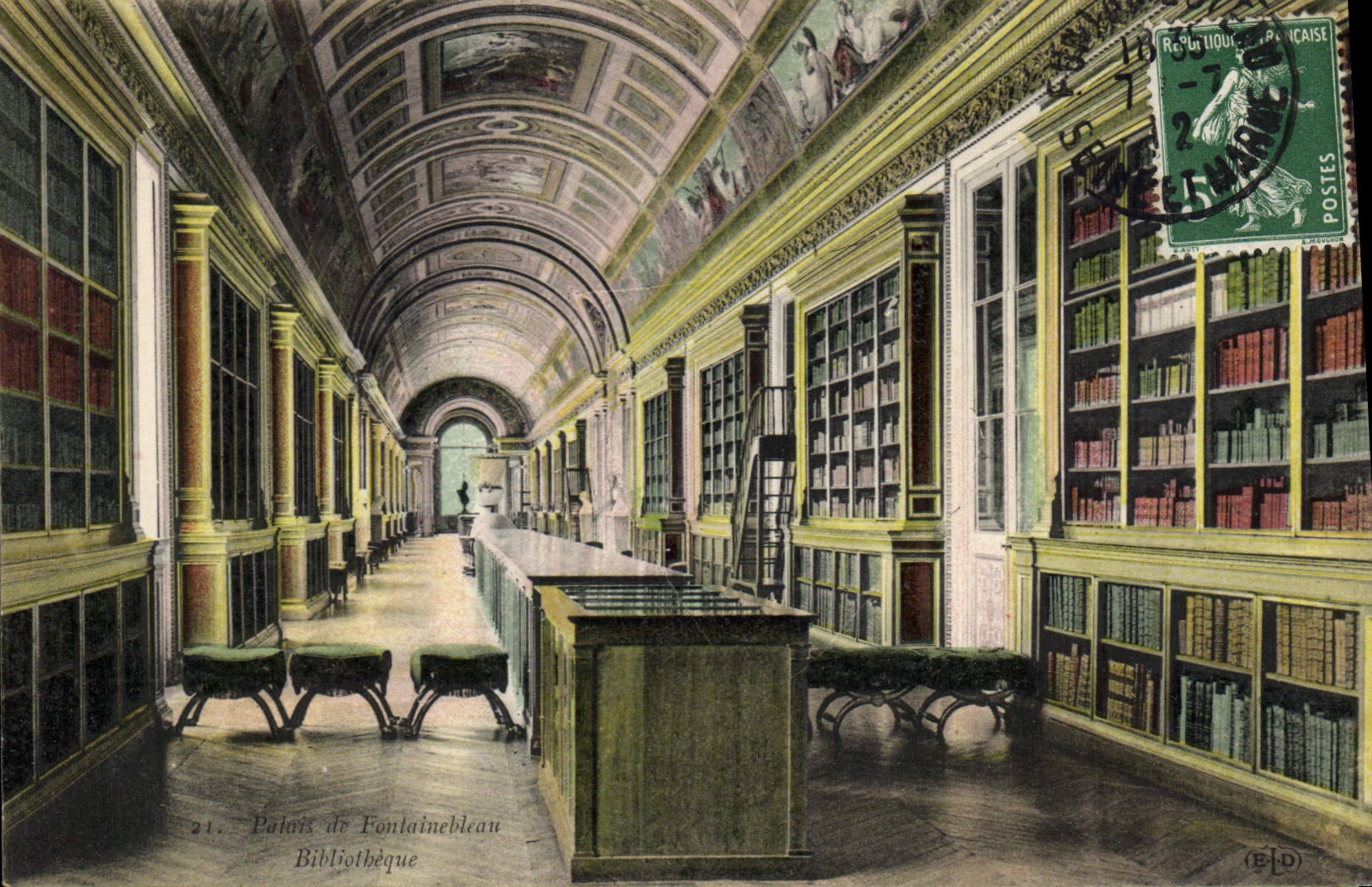 CPA Palais de Fontainebleau Bibliotheque