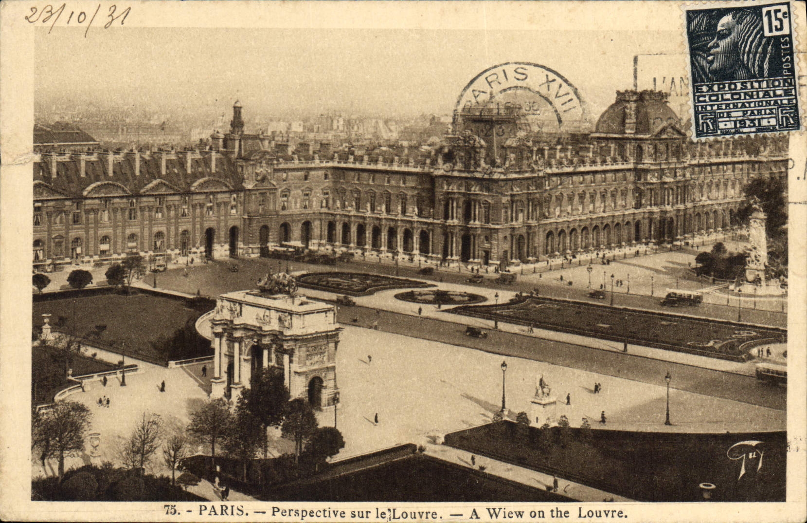 CPA Paris Perspective sur le Louvre 