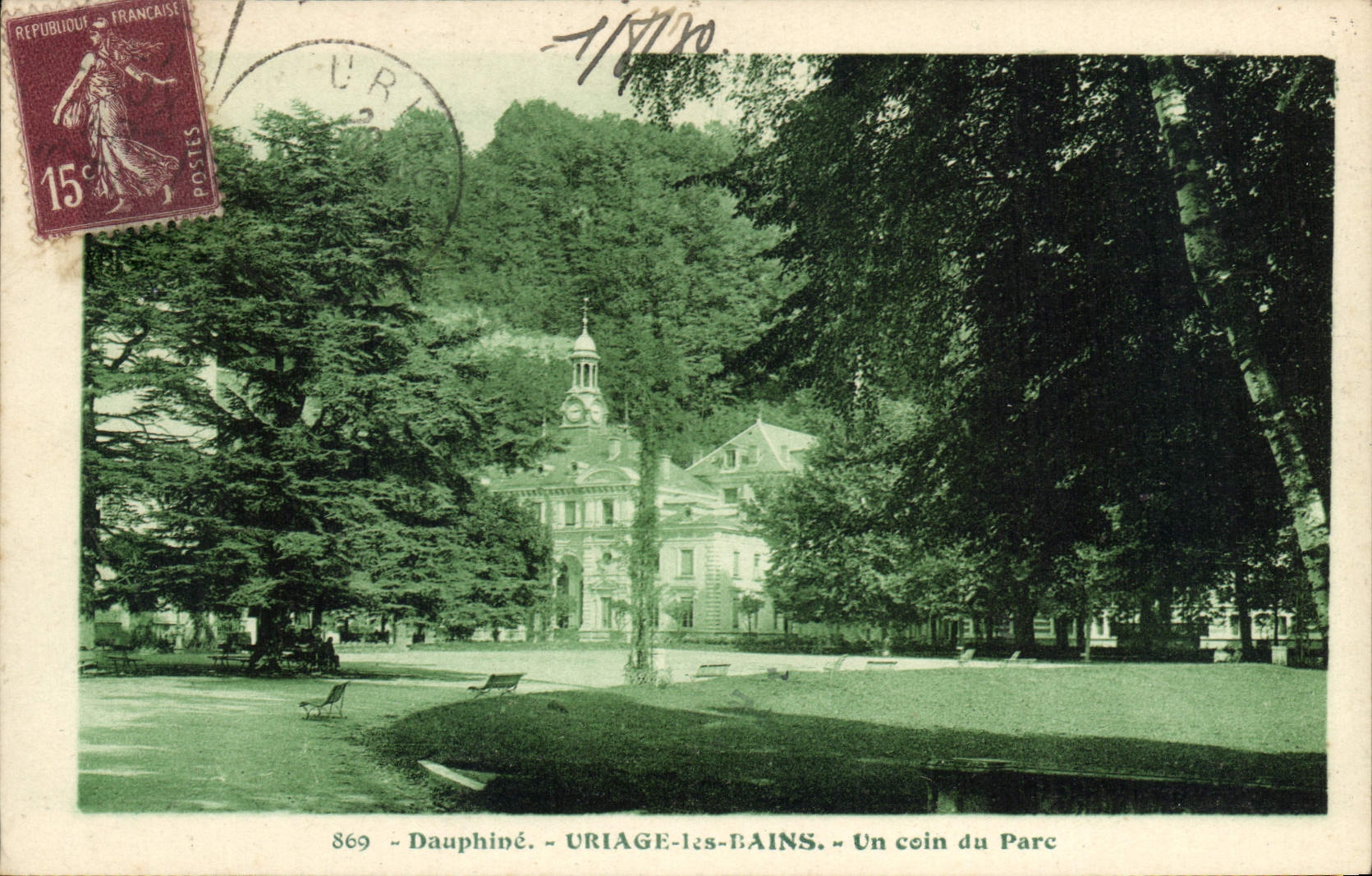 CPA Dauphine Uriage les Bains Un coin du Parc 