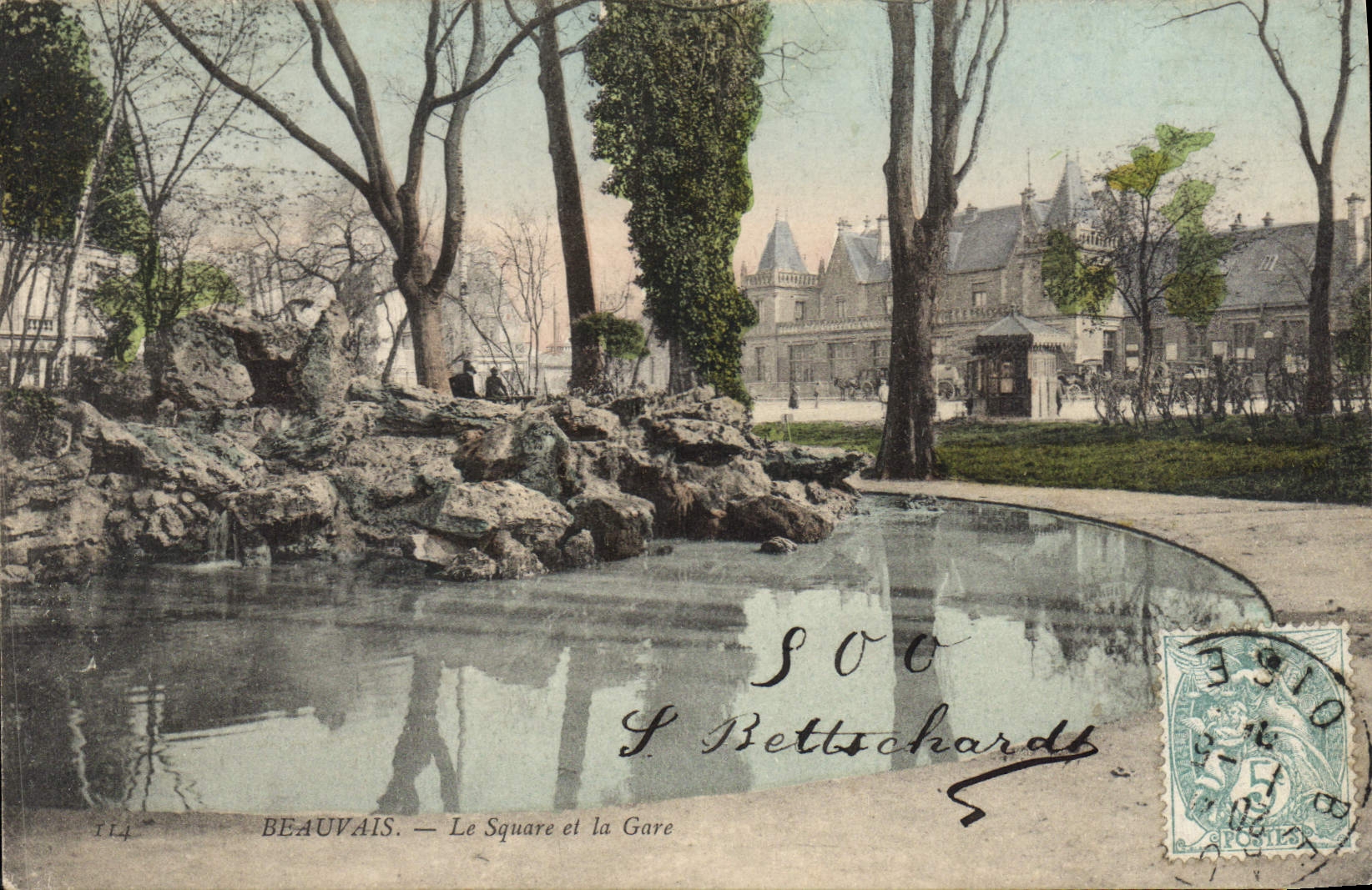 CPA Beauvais Le Square et la Gare 