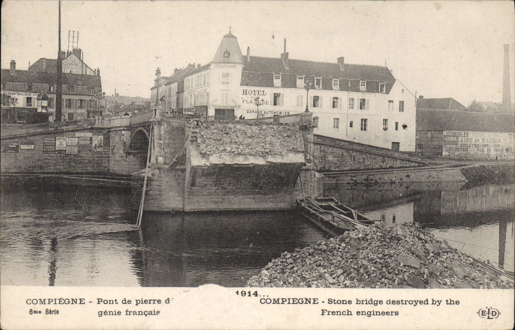 CPA Compiegne Pont de pierre 