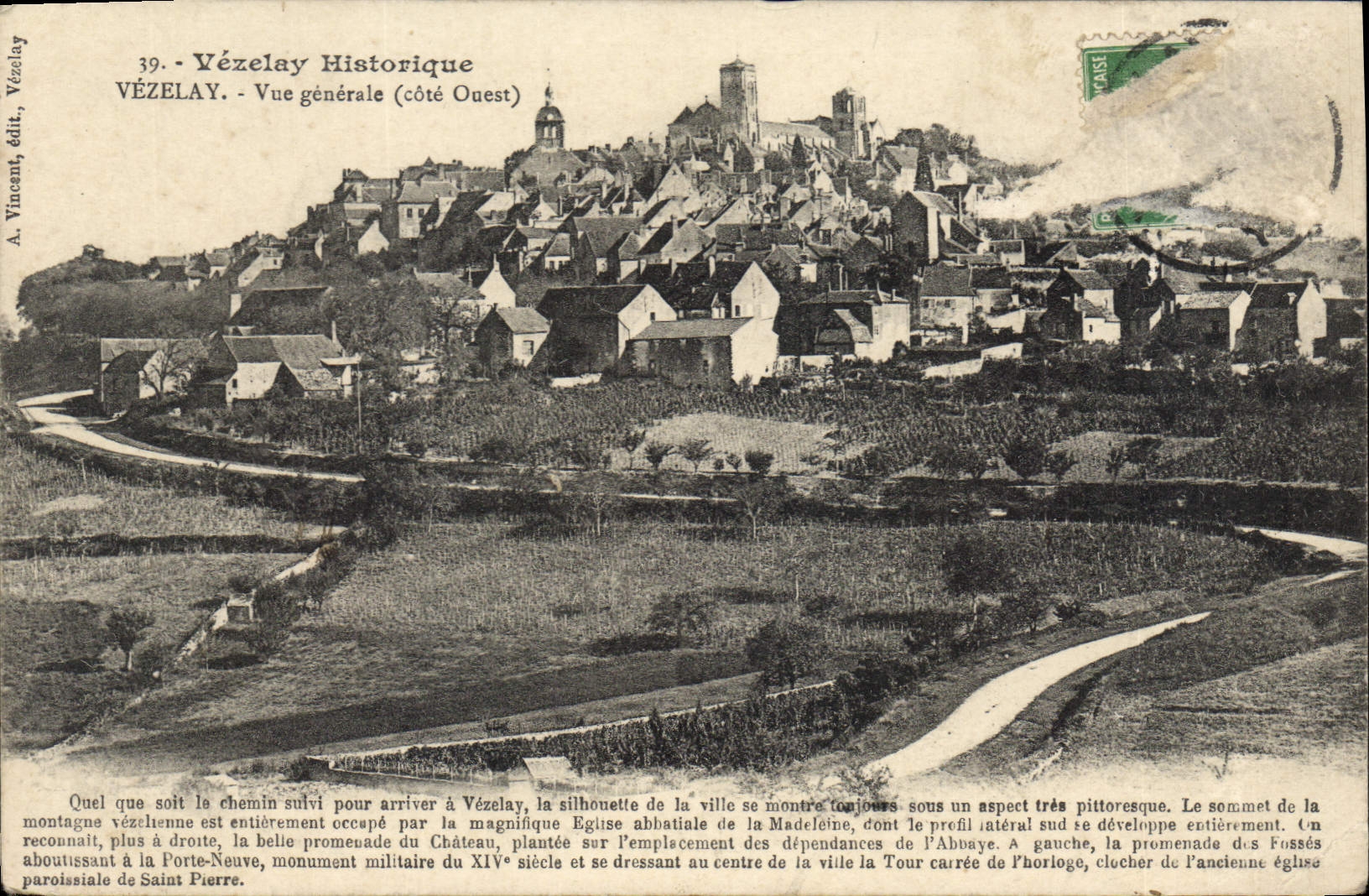 CPA Vezelay Historique Vezelay Vue generale Core Ouest