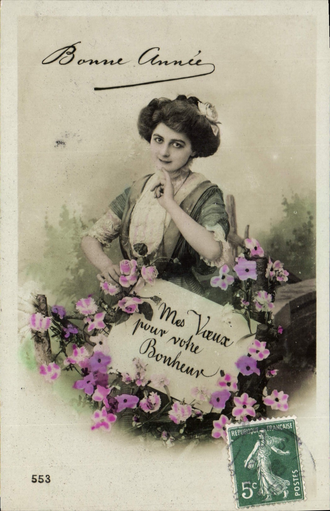 CPA Bonne Annee Femme