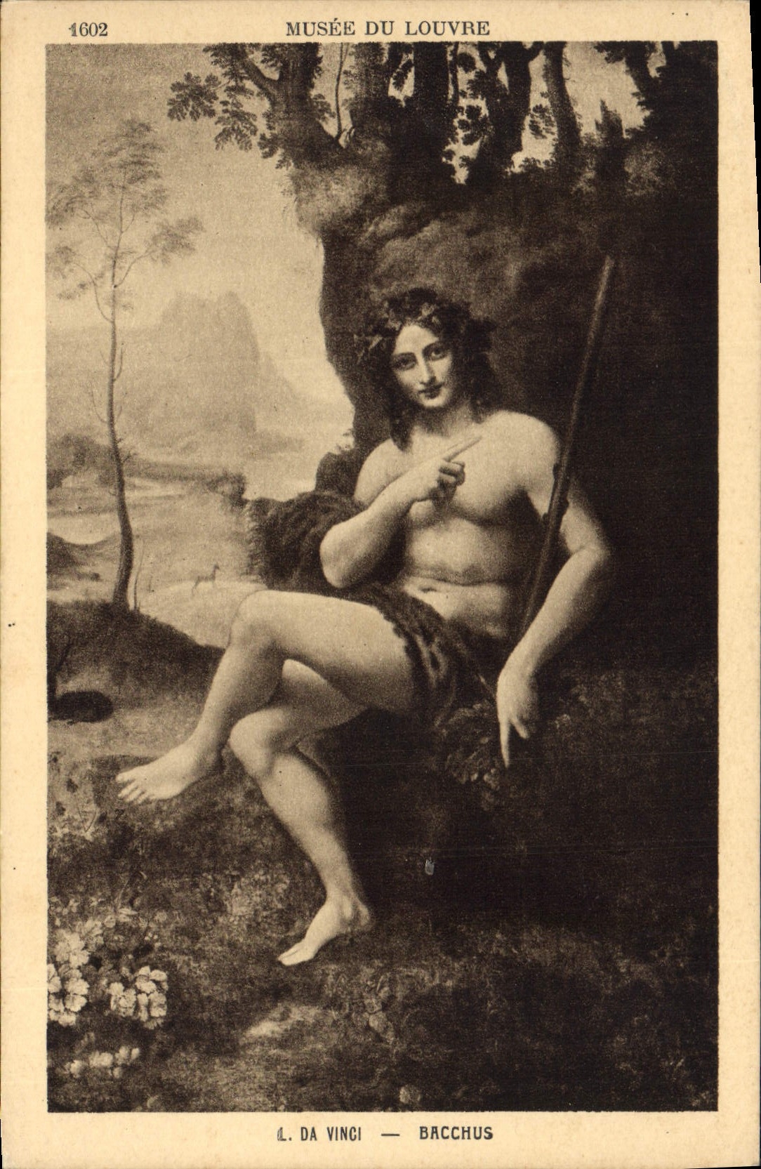CPA Musee du Louvre Da Vinci Bacchus 