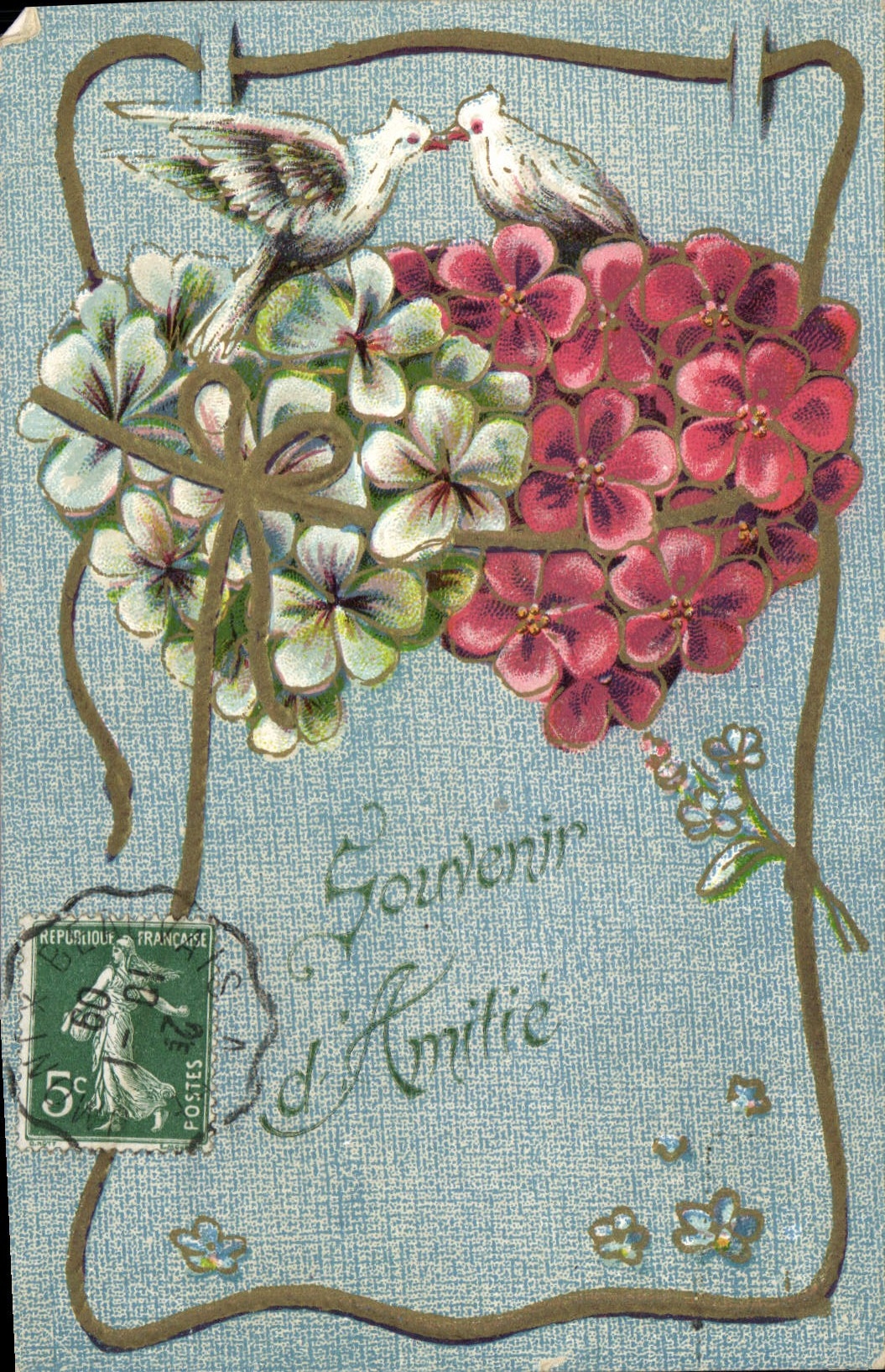 CPA Souvenir d'Amitie fleurs