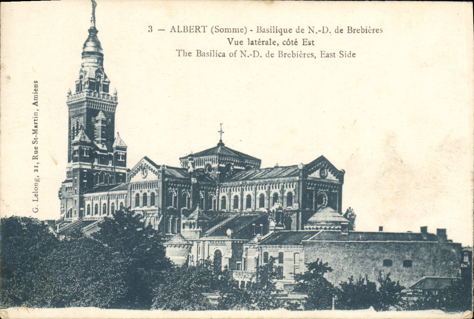 CPA Albert Somme Basilique de ND de Brebieres Vue laterale cote Est