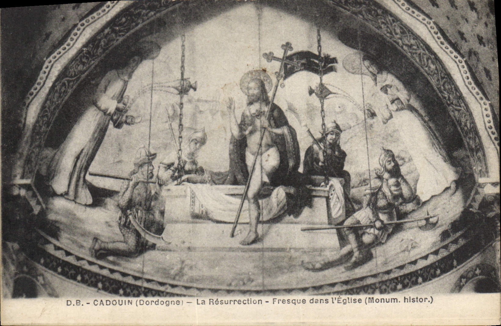 CPA Cadouin Dordogne La Resureccion Fresque dans l'Eglise 