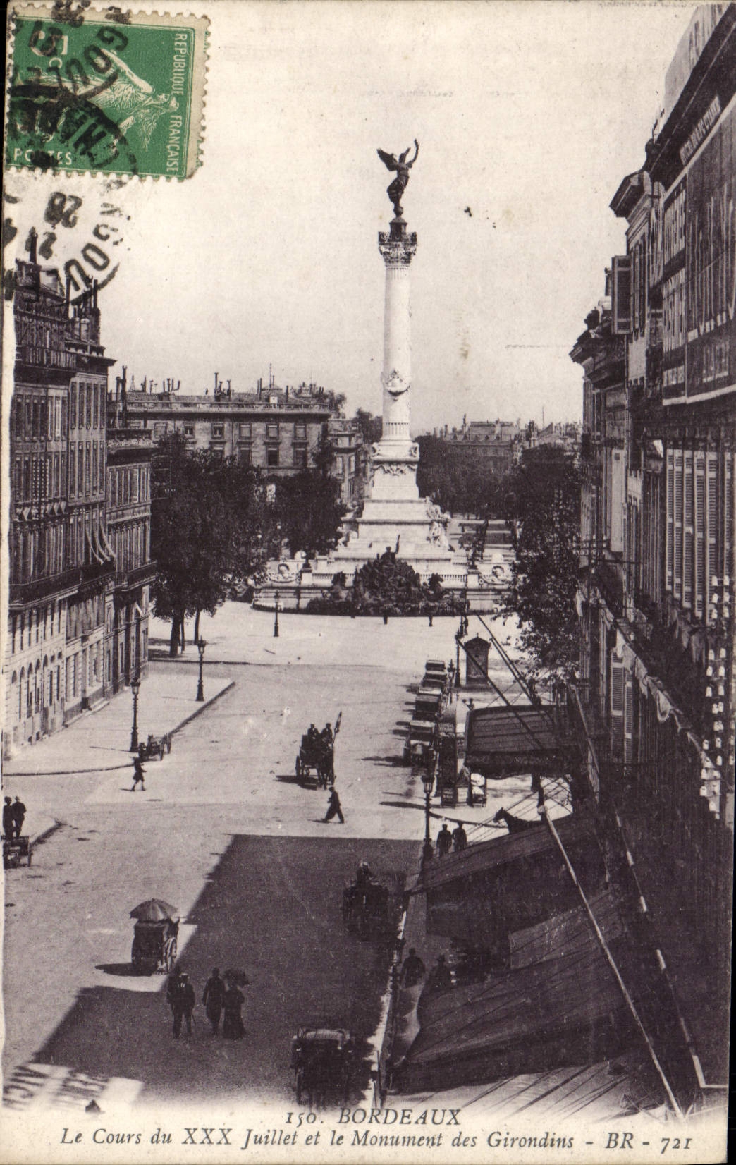 CPA Bordeaux Le Cours du XXX Juillet et le Monument des Girondins
