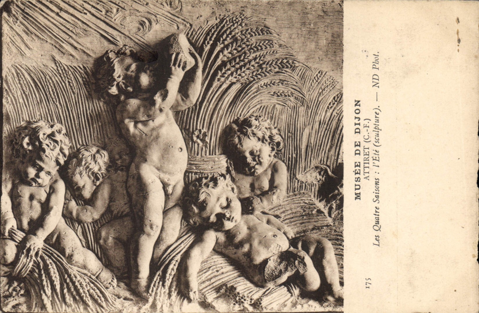 CPA Musee de Dijon Attiret CF Les Quatre Saisons l'Ete sculpture 