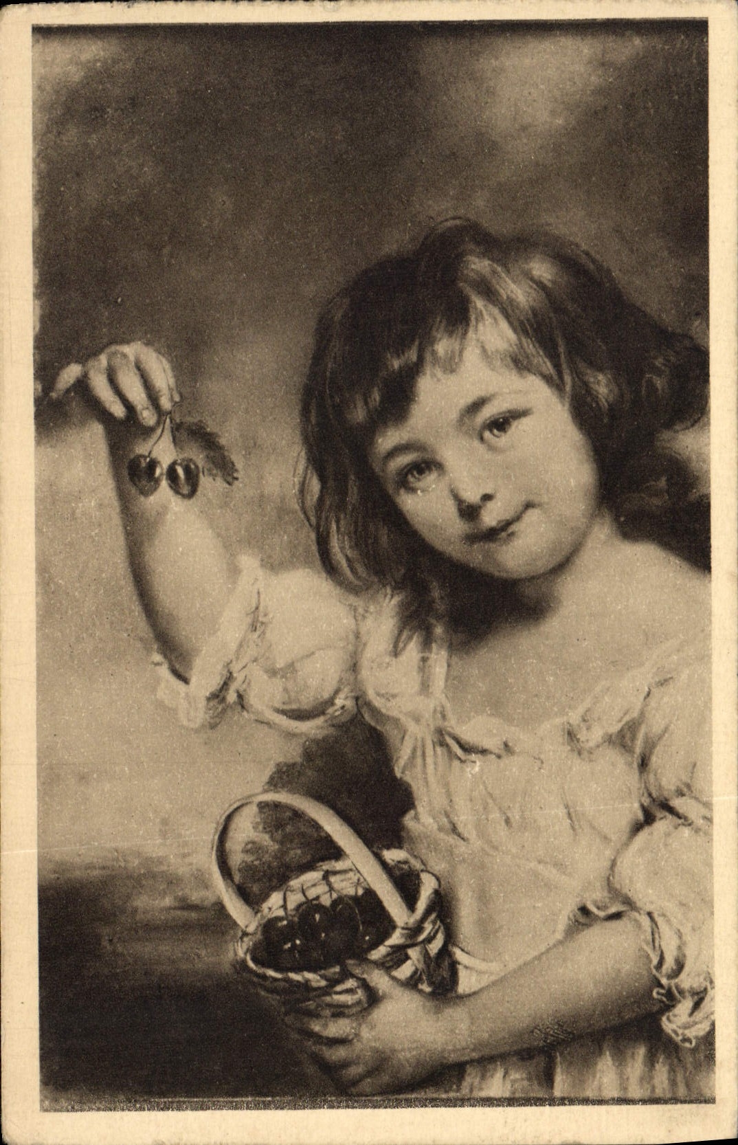 CPA Russel La Petite Fille aux cerises 