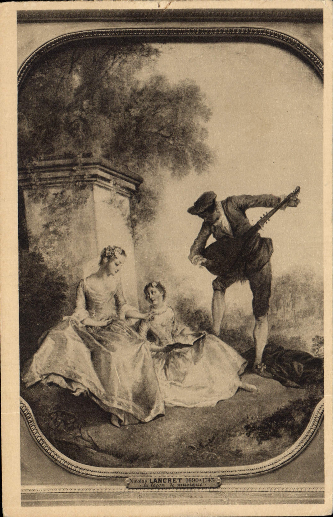 CPA Lancret Lecon de Musique 