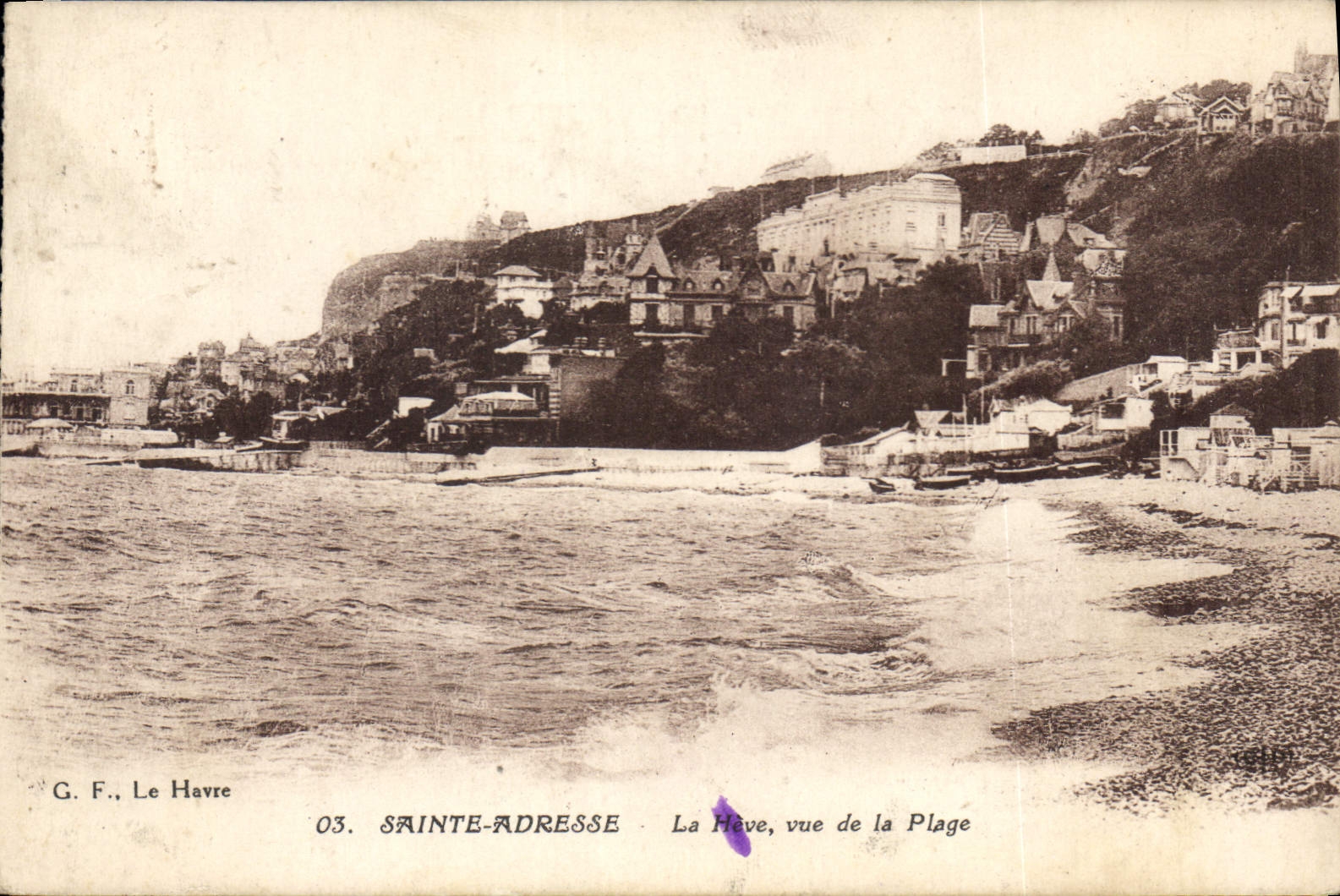 CPA Sainte Adresse La Heve vue de la Plage